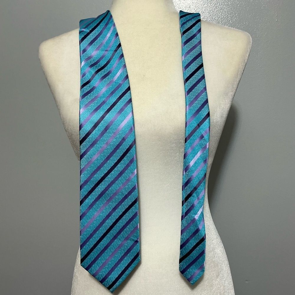 Laurant Bennet Men's Poly Striped Neck Tie